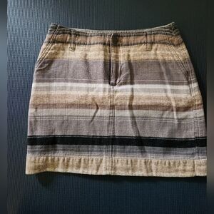 Old Navy Striped Mini Skirt in Brown and Gray